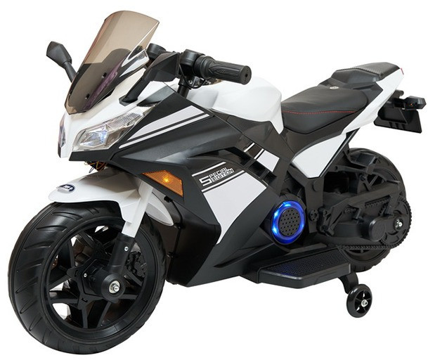 Детский электромотоцикл FUTAI Kawasaki Ninja, 12V, EVA, DLS07-WHITE флягодержатель велосипедный topeak ninja master cage sk пластик tnjc skpl