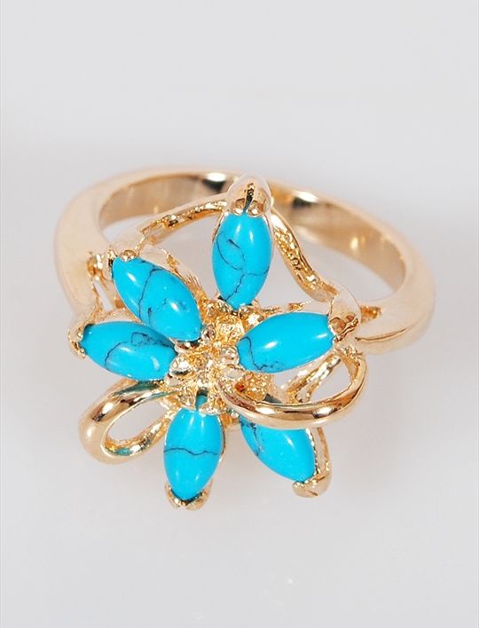 

Кольцо из бижутерного сплава р. 16 Lotus Jewelry 66R-08tq, бирюза, 66R-08tq