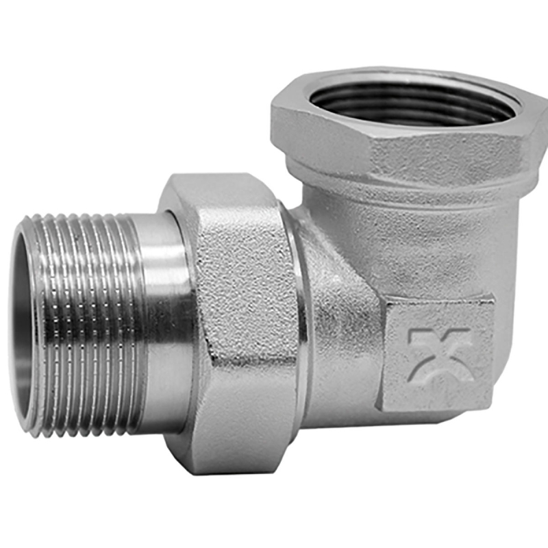 Разъемный соединитель (американка) угловой никелированный IVANCI 1