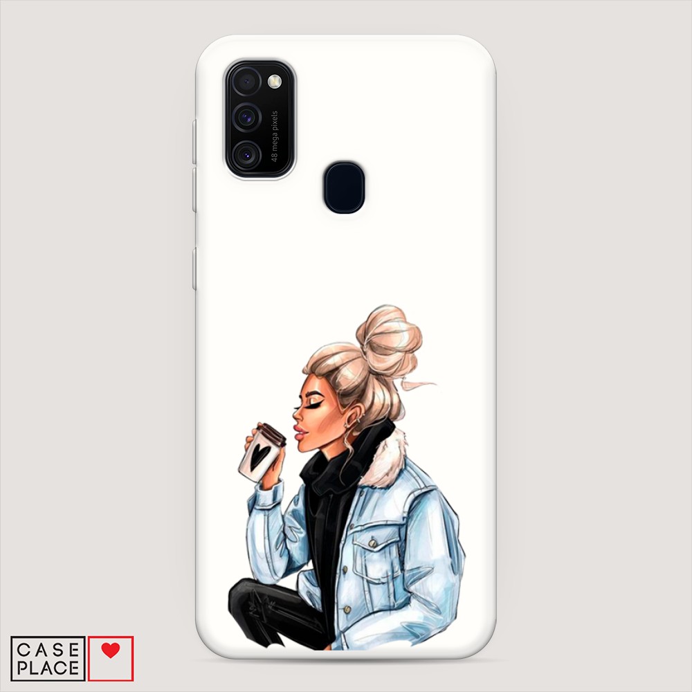 фото Матовый силиконовый чехол "cute girl" на samsung galaxy m30s awog