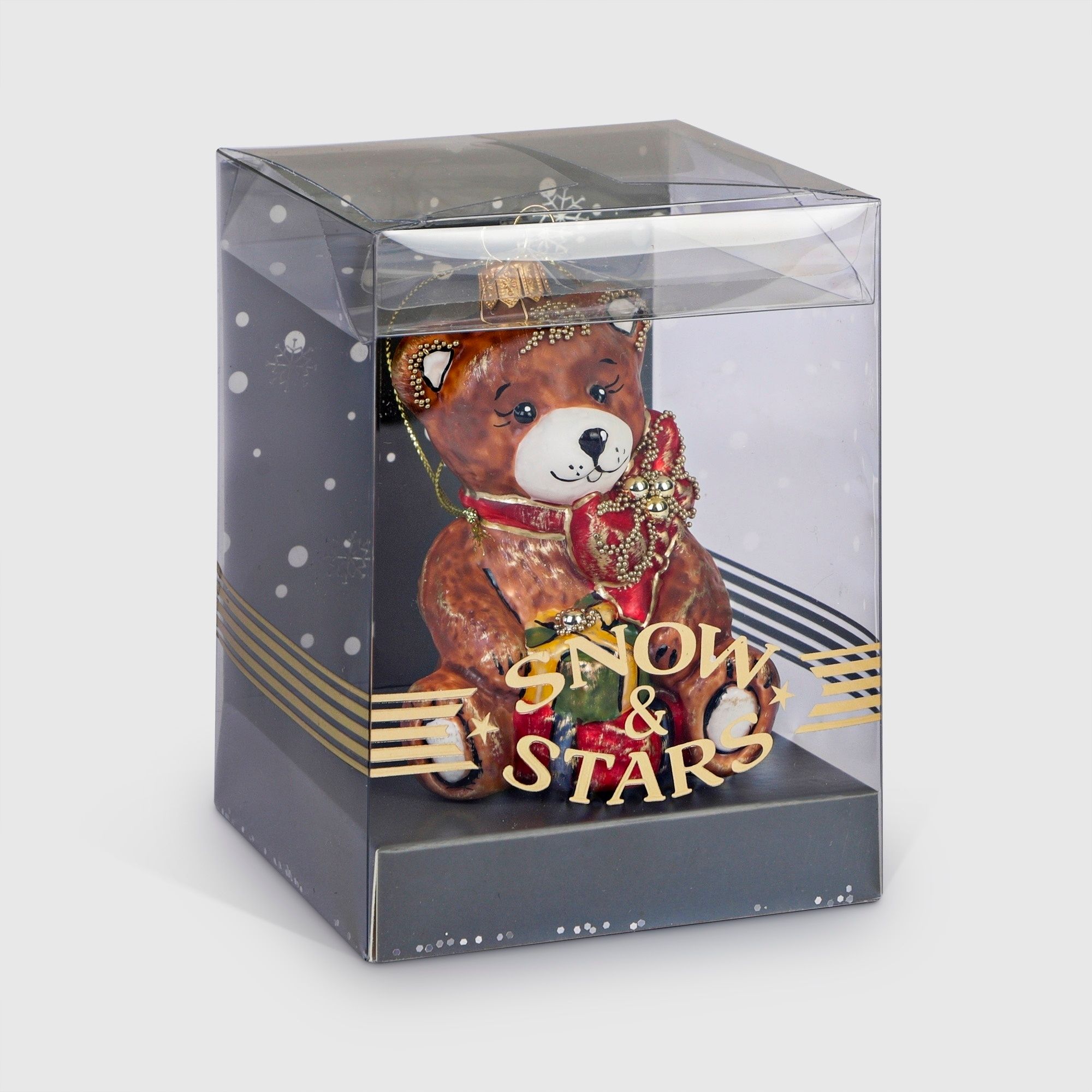 

Елочная игрушка Snow & Stars Мишка с подарками