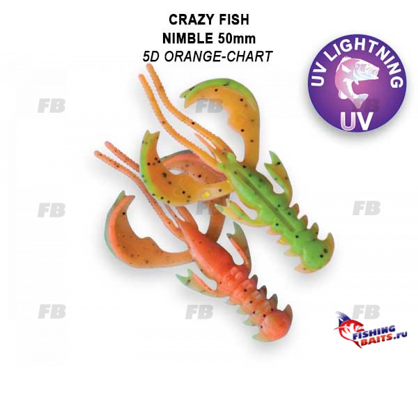 

Силикон Crazy Fish Nimble 2" 50-50-5d-6-F, Зеленый;розовый, 00-00021809