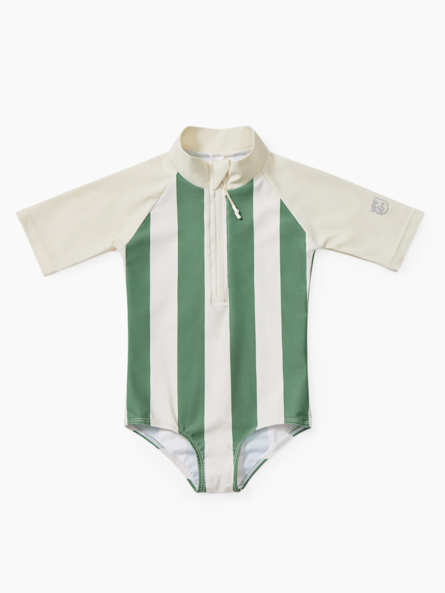 Купальник слитный детский Happy Baby 50657, green-stripe, 92