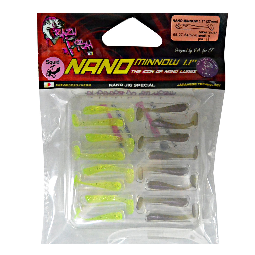 

Силикон Crazy Fish Nano Minnow 1,1" 68-27-54/67-6, Зеленый;голубой, 00-00017295