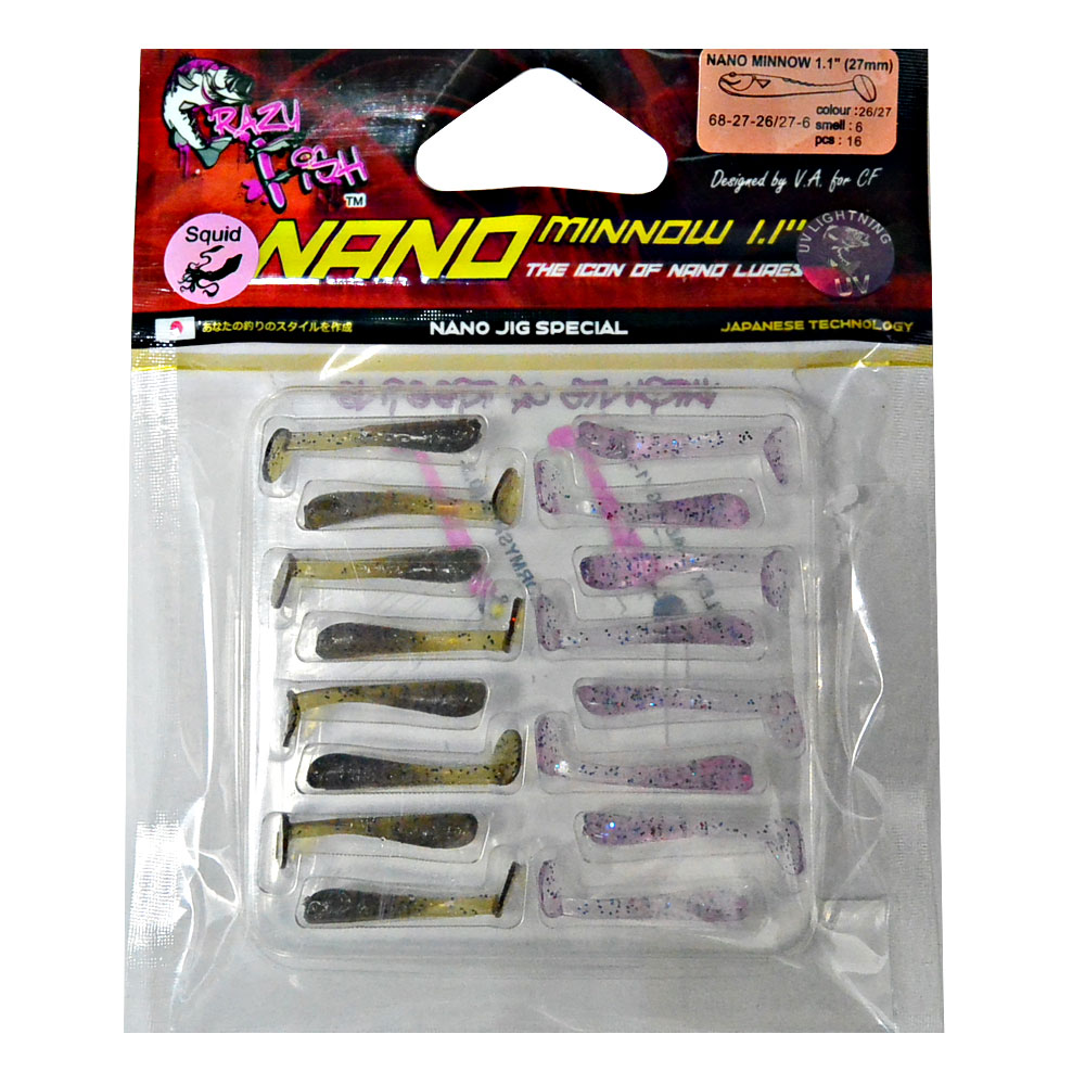 

Силикон Crazy Fish NANO MINNOW 1,1 68-27-26/27-6, Коричневый;розовый, 00-00017293