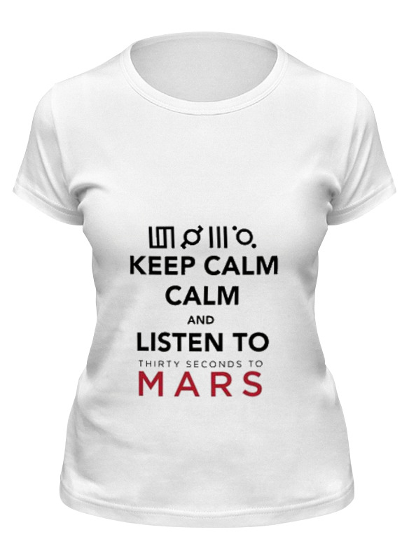 

Футболка женская Printio Keep calm and listen to 30stm белая L, Белый, Keep calm and listen to 30stm