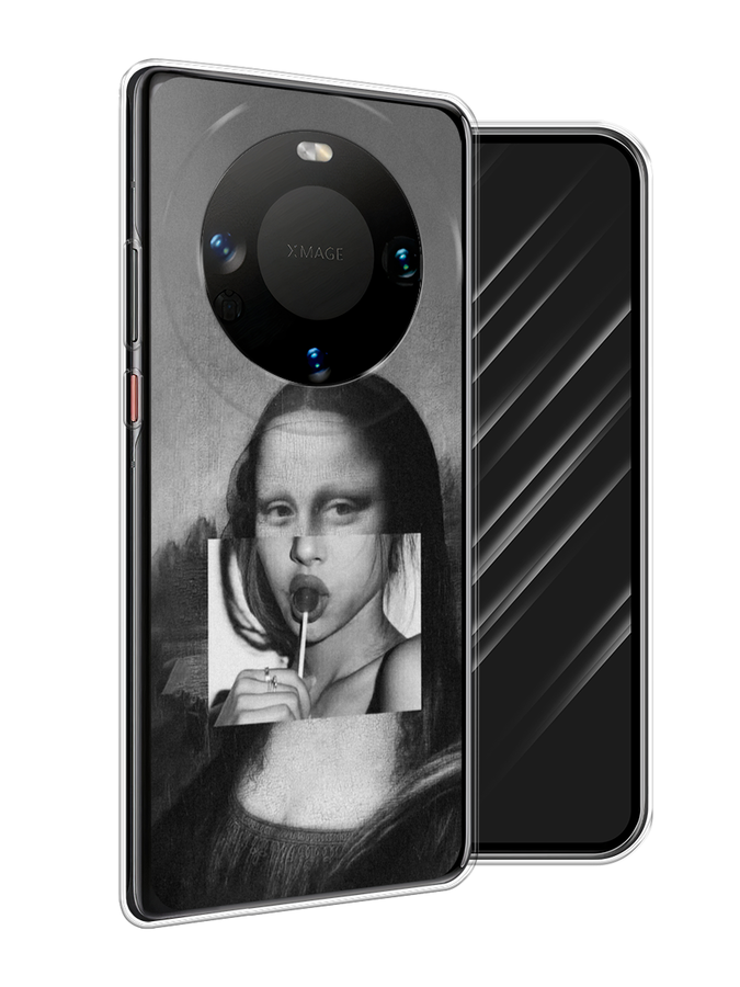 

Чехол Awog на Huawei Mate 60 "Mona Lisa sucking lollipop", Серый, 6122150-1