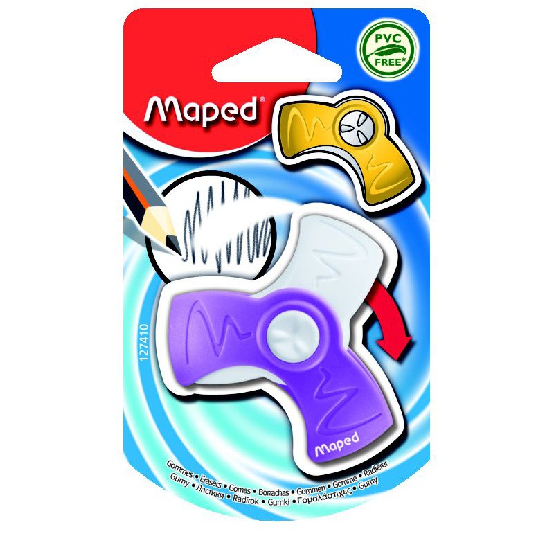 

Ластик Maped Spin 127410 фигурный каучук белый/сиреневый блистер