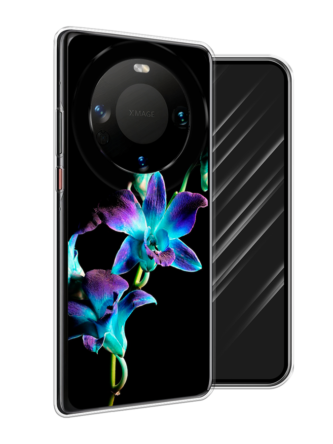 

Чехол Awog на Huawei Mate 60 "Синий цветок на черном", Черный;голубой;синий, 6122150-1