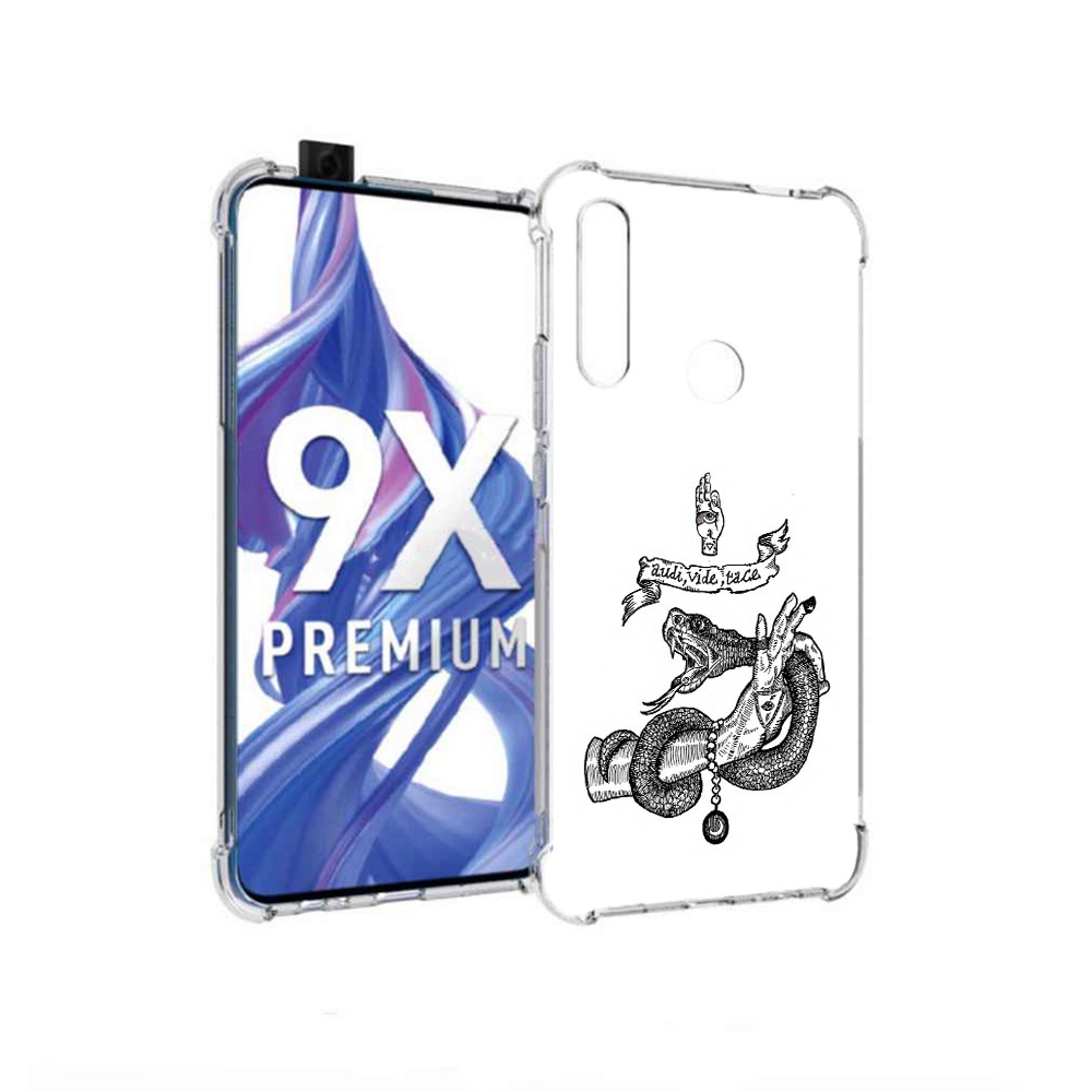 

Чехол MyPads Tocco для Honor 9X змея на руке рисунок (PT139835.22.366), Прозрачный, Tocco