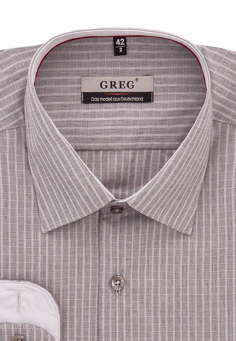 

Рубашка мужская Greg 01-00001519 серая 40, Серый, 01-00001519
