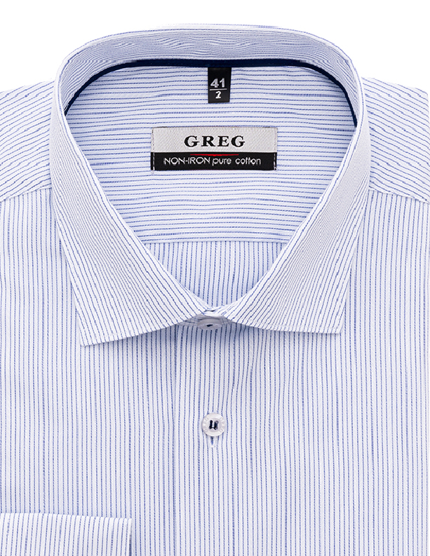 

Рубашка мужская Greg 01-00011363 голубая 39, Голубой, 01-00011363