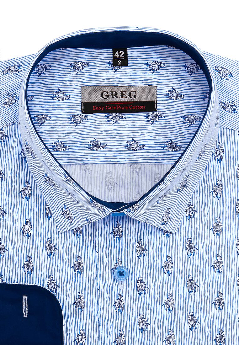 

Рубашка мужская Greg 01-00008026 голубая 39, Голубой, 01-00008026