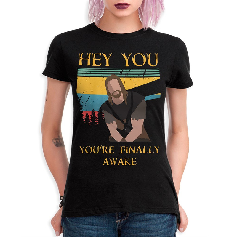 

Футболка женская Dream Shirts Hey You You're Finally Awake - Скайрим черная XS, "Hey You You're Finally Awake - Скайрим"