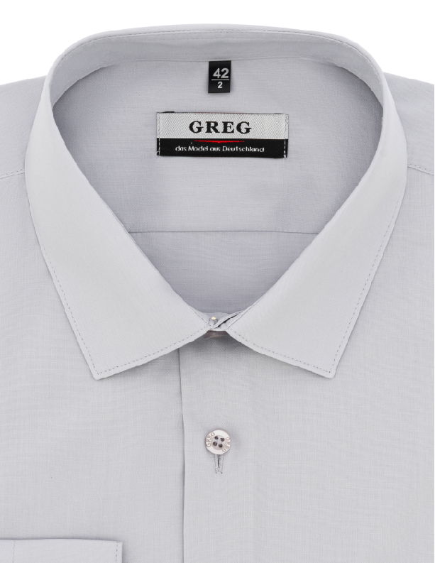 

Рубашка мужская Greg 01-00013156 серая 38, Серый, 01-00013156