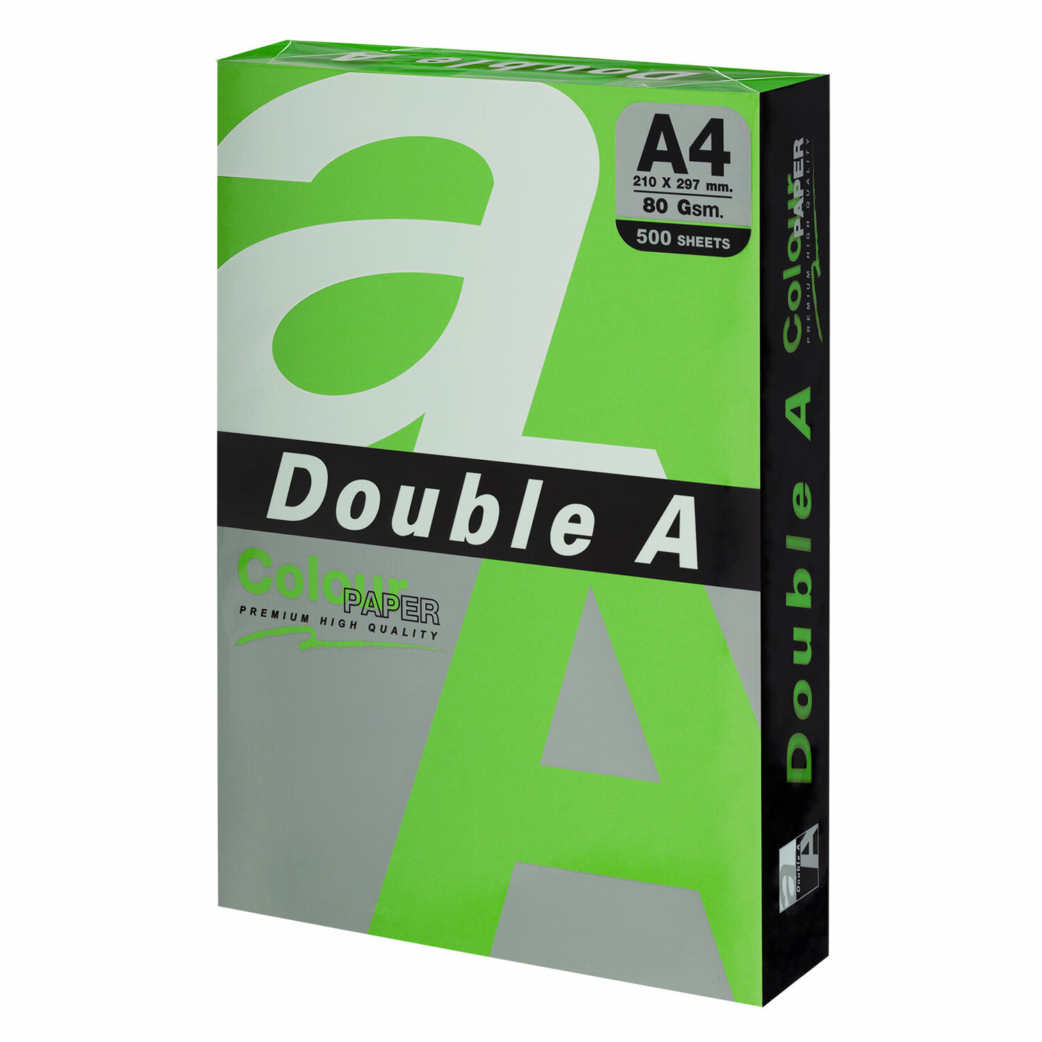 

Бумага цветная DOUBLE A, А4, 80 г/м2, 500 листов, интенсив, зелёная, Зеленый, 8858741731958