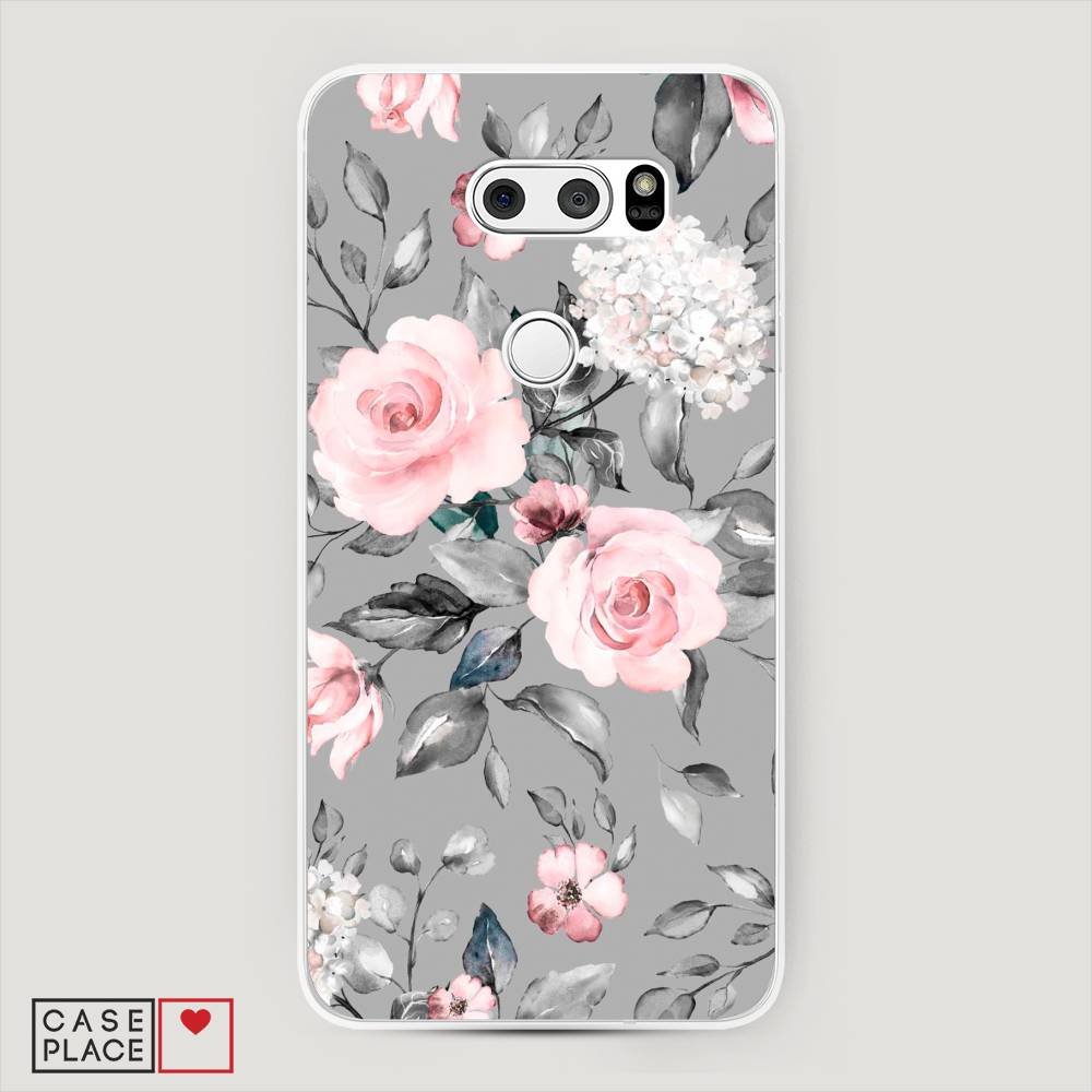 

Чехол Awog "Розы на сером" для LG V30, 83050-8