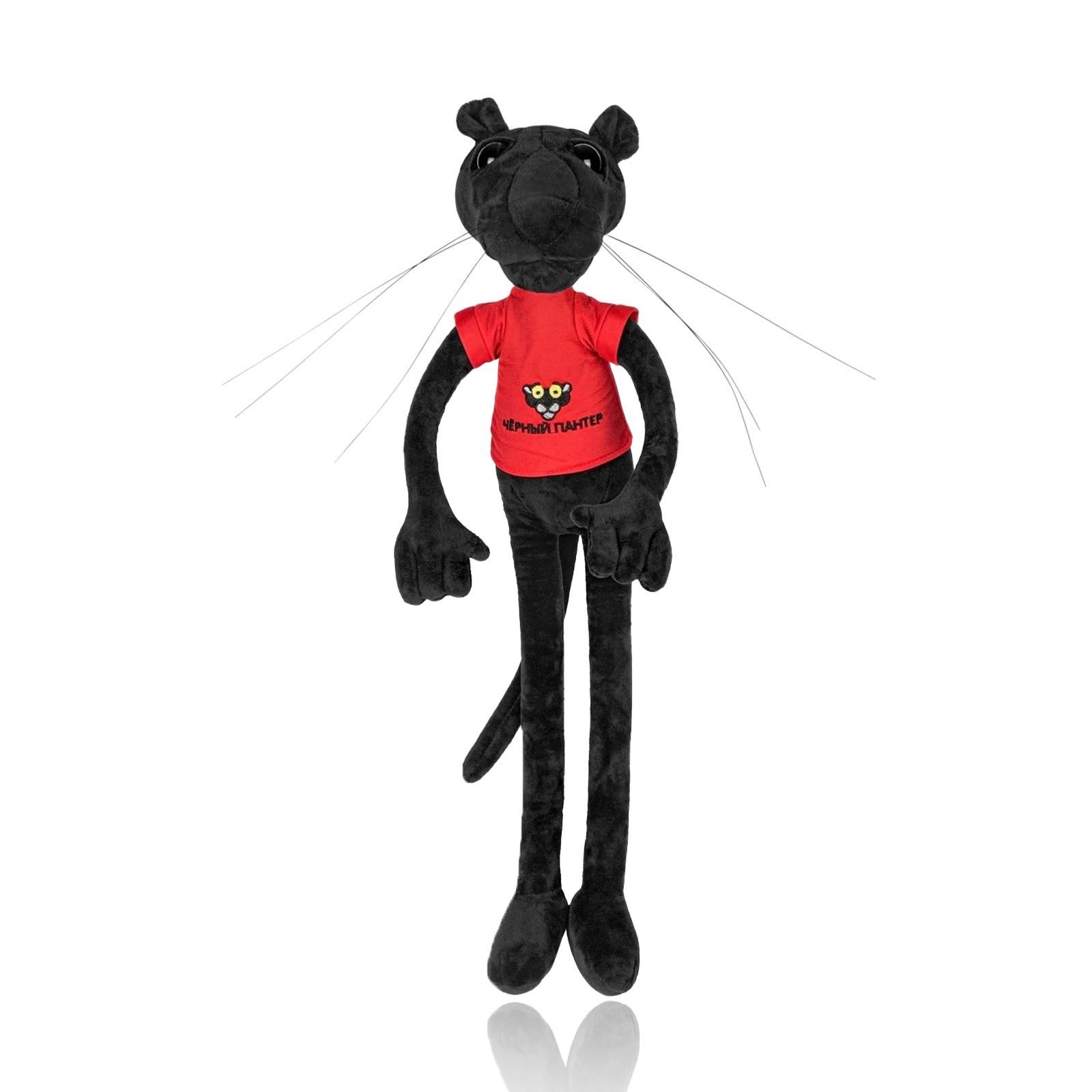 Мягкая игрушка Nano Shop Черная Пантера в красной футболке, 100 см мягкая игрушка мэри море черная пантера 110 см