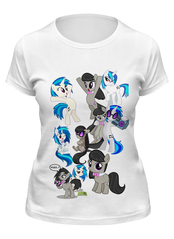 

Футболка женская Printio Octavia and vinyl белая 2XL, Белый, Octavia and vinyl