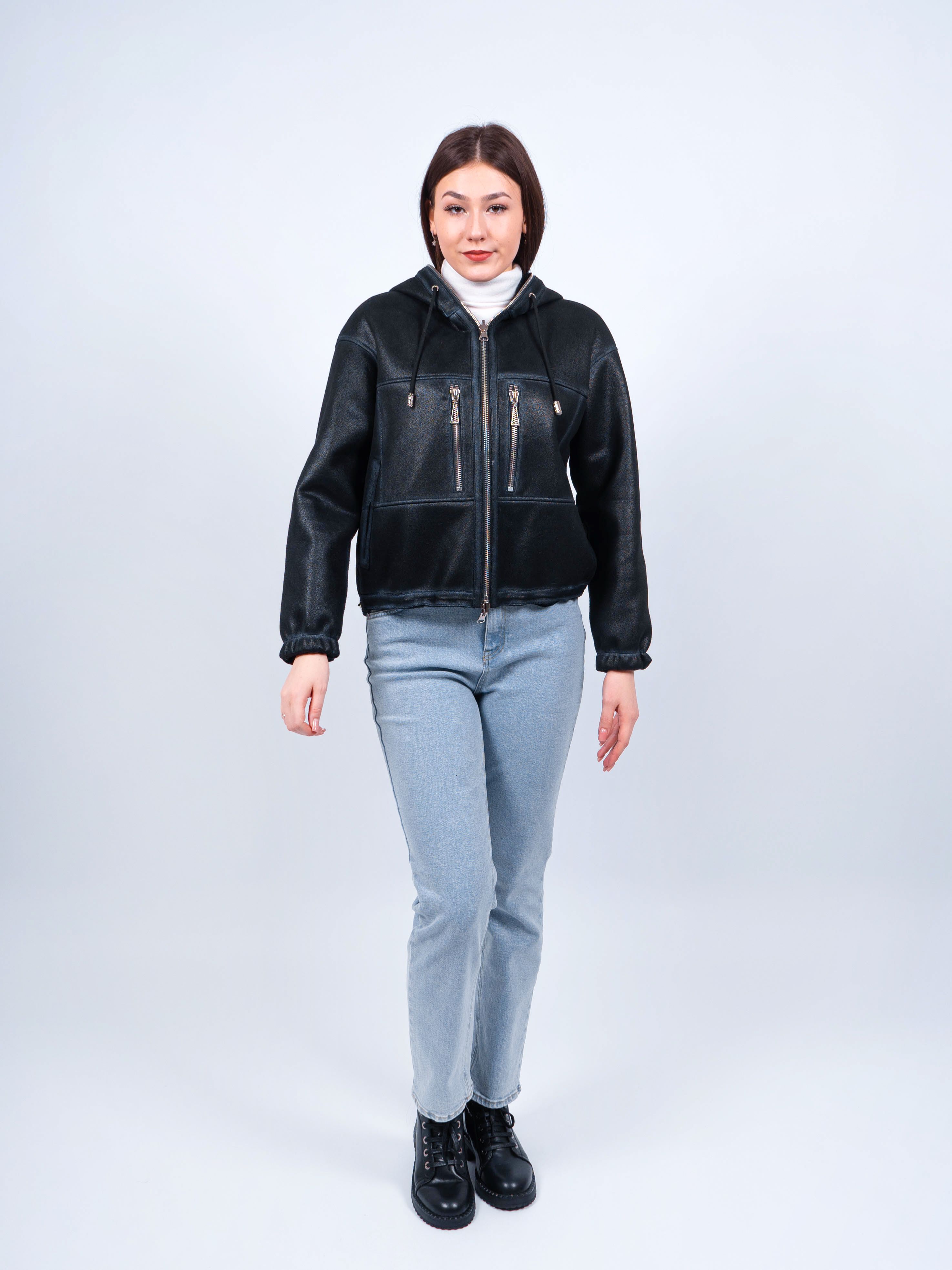 

Дубленка женская 365 clothes W9581 черная 52 RU, Черный, W9581