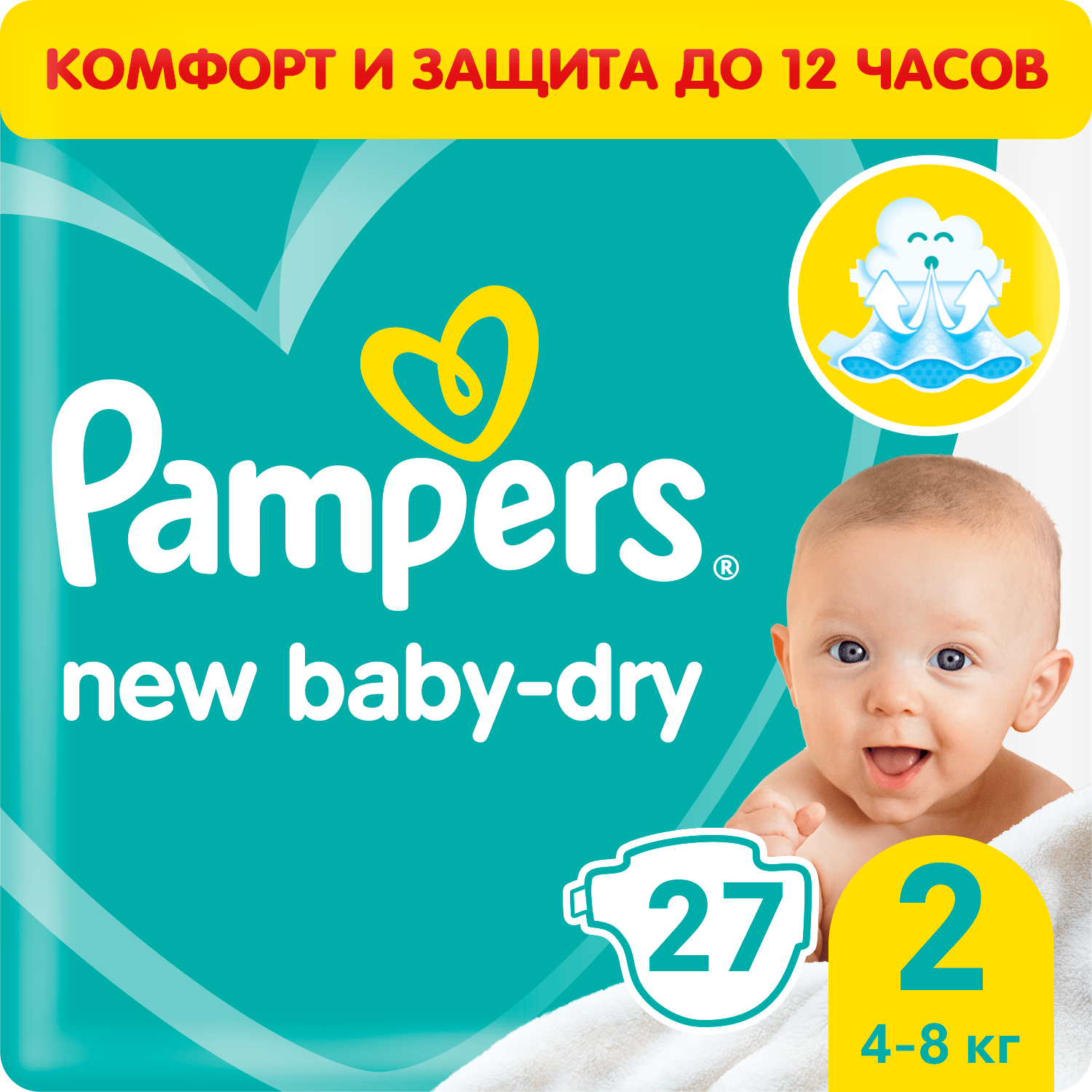 Подгузники Pampers New Baby-Dry Mini (4-8 кг) 27 шт.