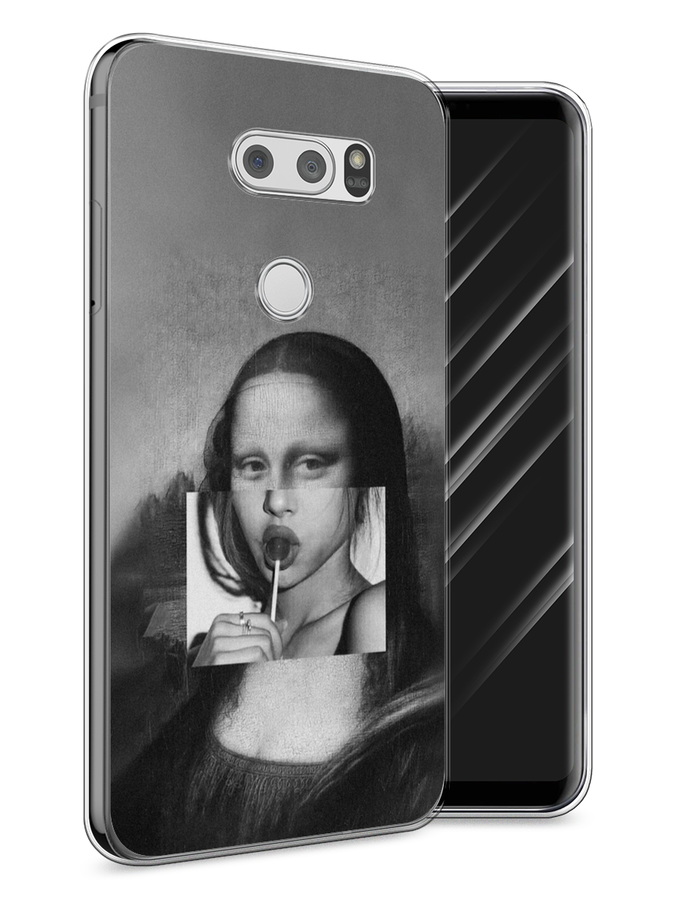 

Чехол Awog на LG V30 "Mona Lisa sucking lollipop", Серый, 83050-9