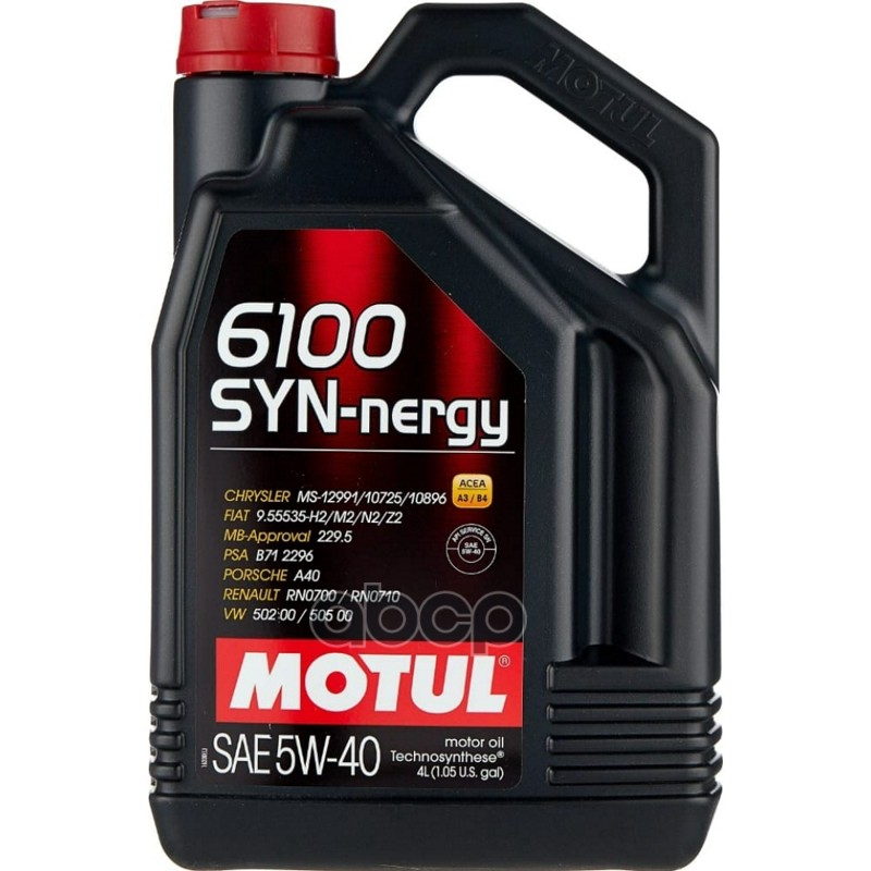 

Масло моторное Motul 6100 Syn-Nergy 5W-40 синтетическое 4 л 111862