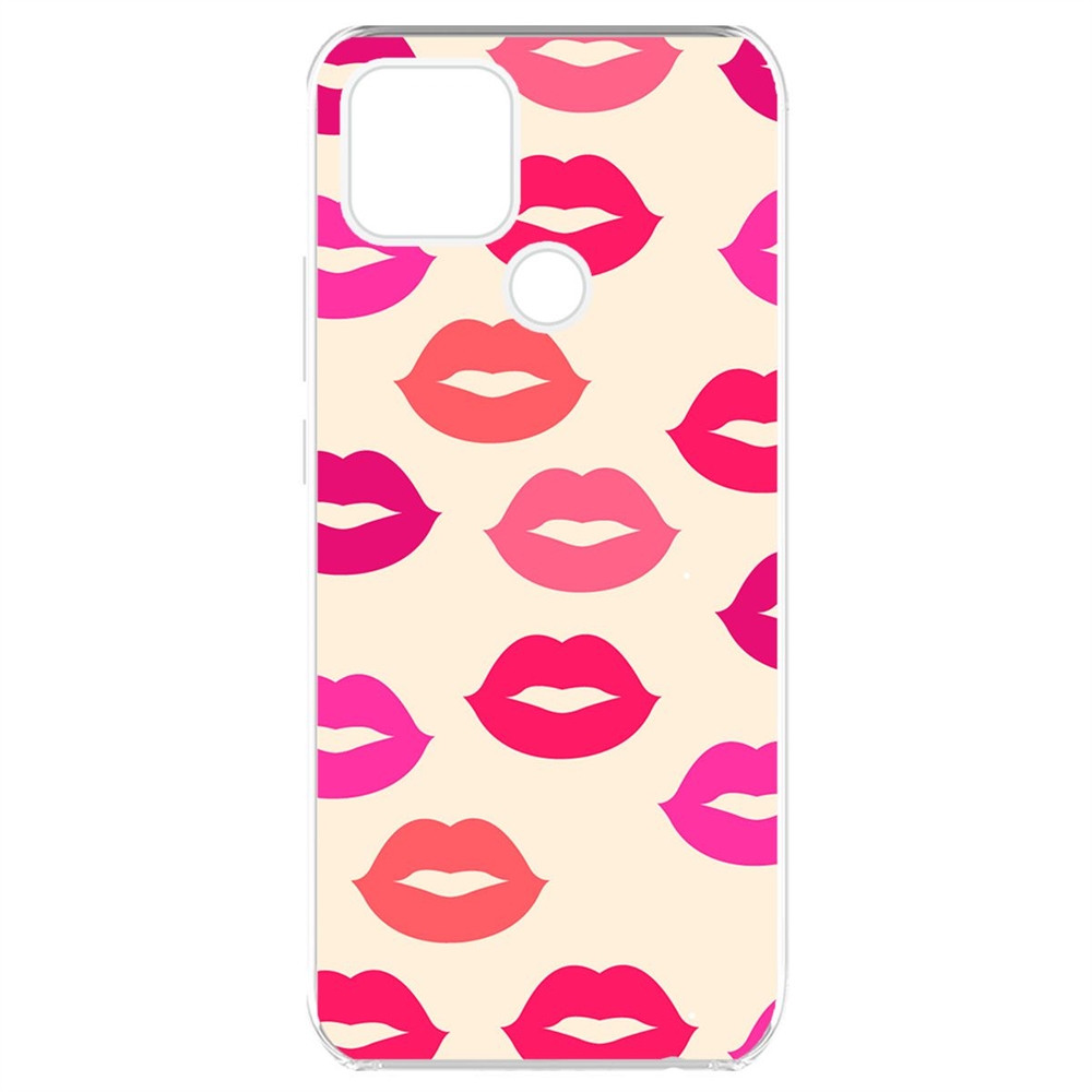 фото Чехол-накладка krutoff clear case губы паттерн 1 для oppo a15