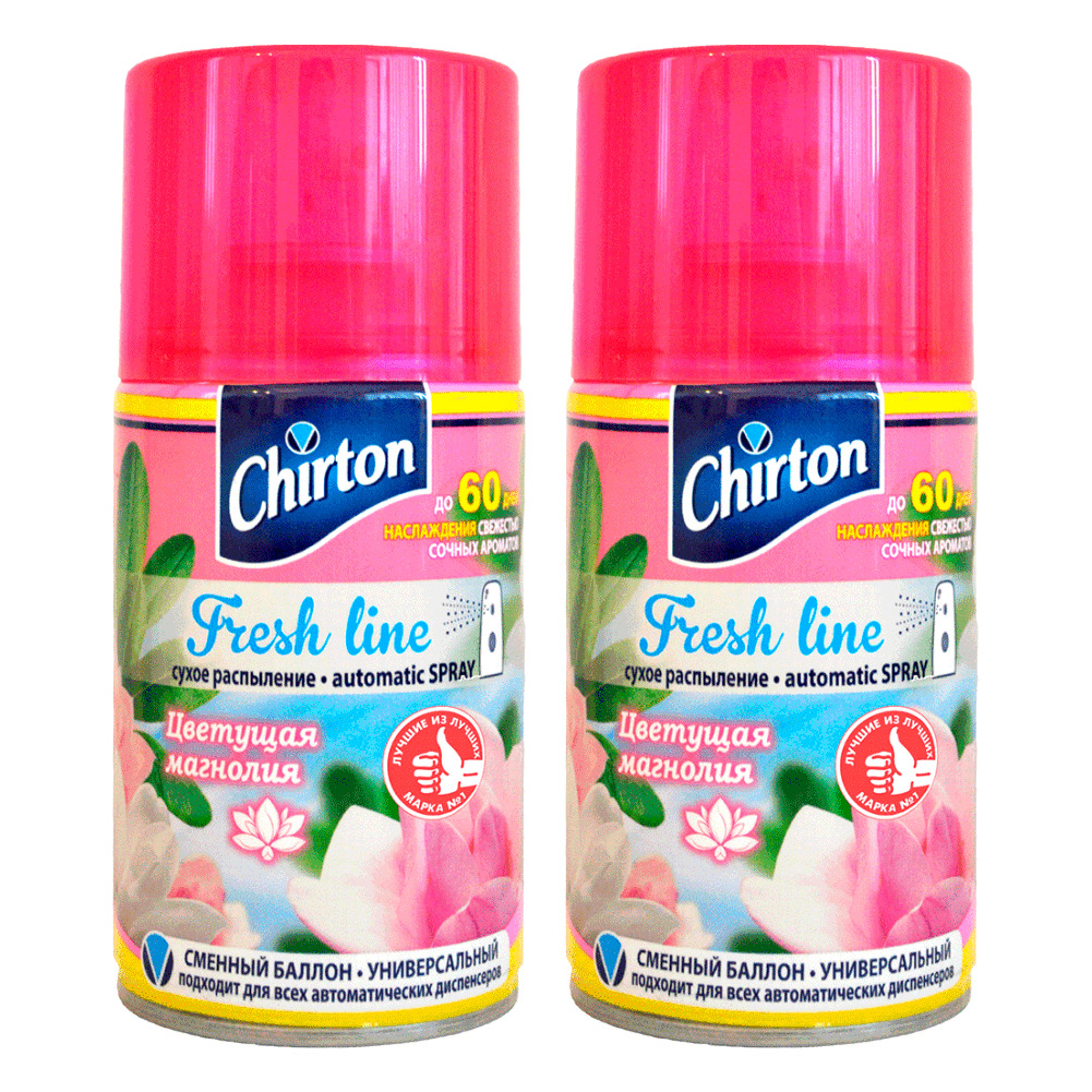 Комплект Освежитель воздуха Chirton Fresh Line Цветущая Магнолия 250 мл смен баллон 2шт
