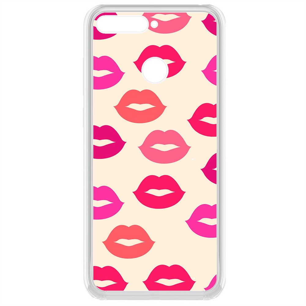 

Чехол Krutoff Clear Case Губы паттерн 1 для Huawei Y6 Prime/Honor 7A Pro/7C