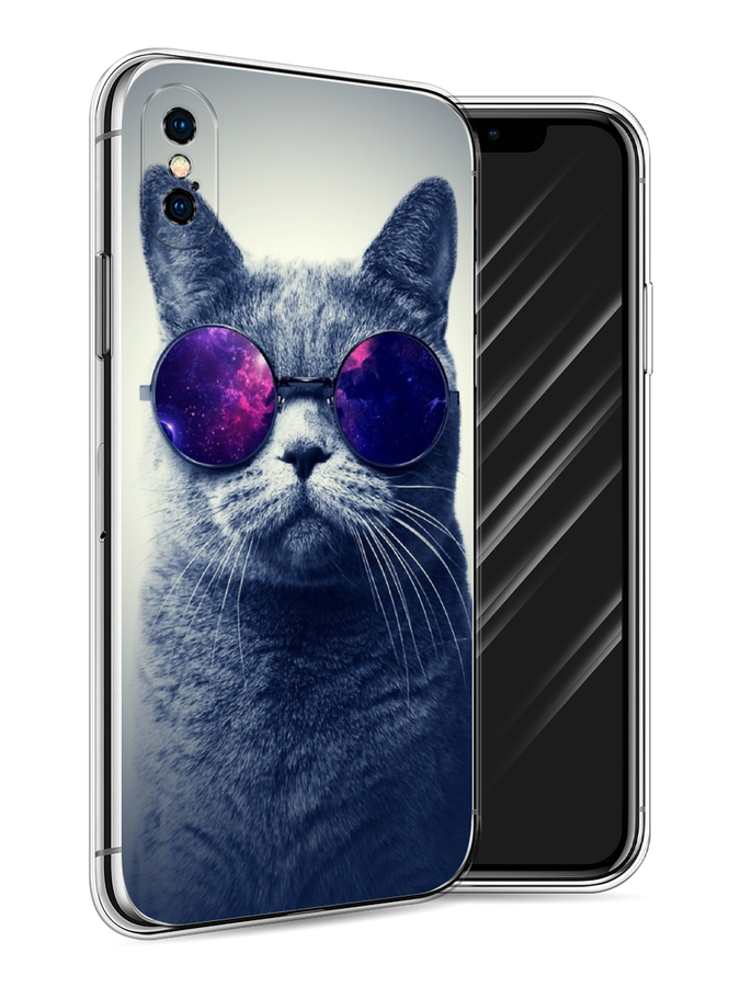

Чехол Awog на Apple iPhone X (10) / Айфон X (10) "Космический кот", Разноцветный, 11050-1