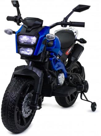 фото Детский электромотоцикл futai harley davidson 12v, eva, ручка газа синий dls01-sp-blue