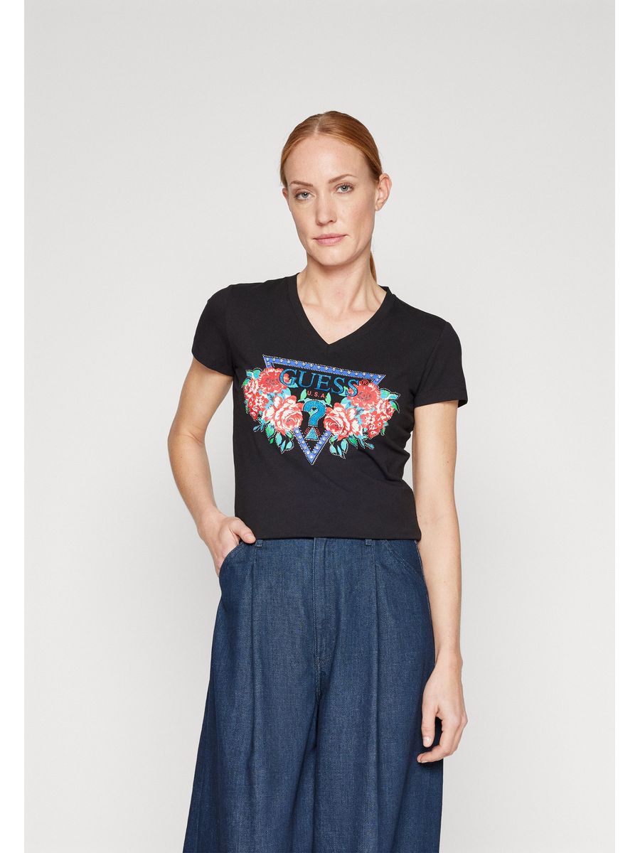 

Футболка женская Guess GU121D1NS черная XS, Черный, GU121D1NS