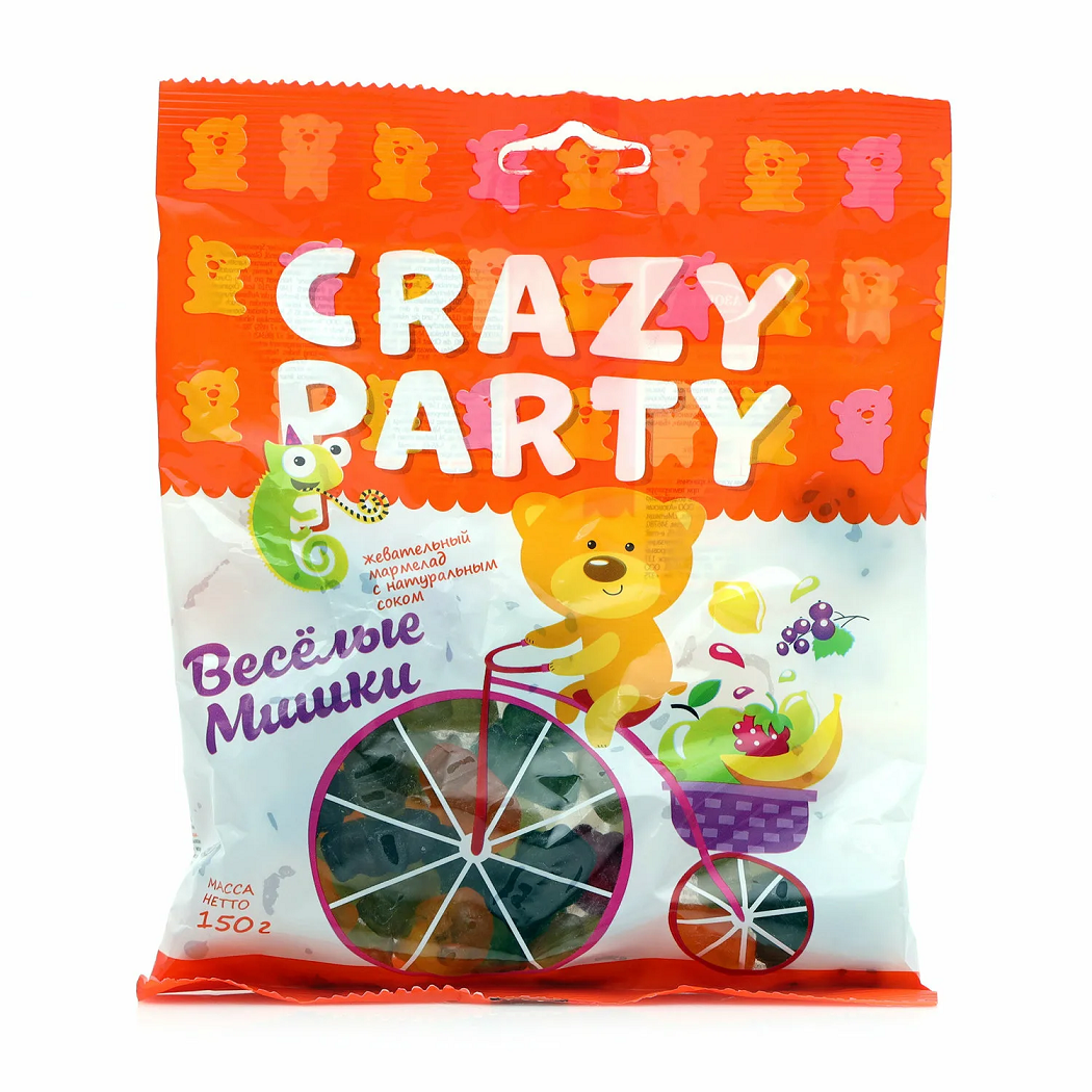 Мармелад Азовская кондитерская фабрика Crazy Party Фигурный Весёлые мишки, 150 г