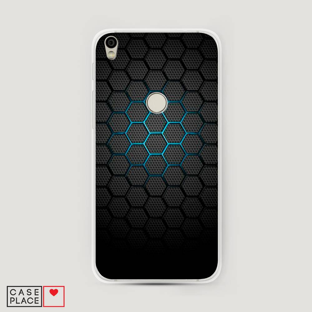 

Чехол Awog на Alcatel Shine Lite / Алкатель Шайн Лайт "Бирюзовые соты", 170350-3