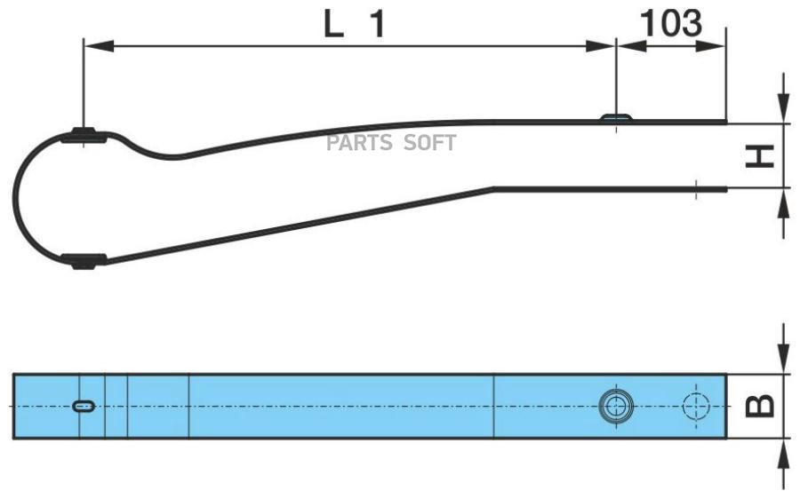 

BPW 0534830490 05.348.30.49.0_пластина стопорная! L1=500 B=60 H=56-66 1шт