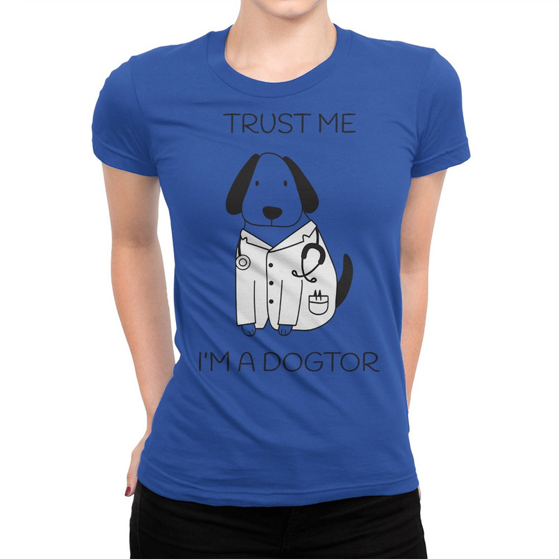 

Футболка женская Dream Shirts Пес Доктор - Trust Me I'm A Dogtor синяя XL, "Пес Доктор - Trust Me I'm A Dogtor"