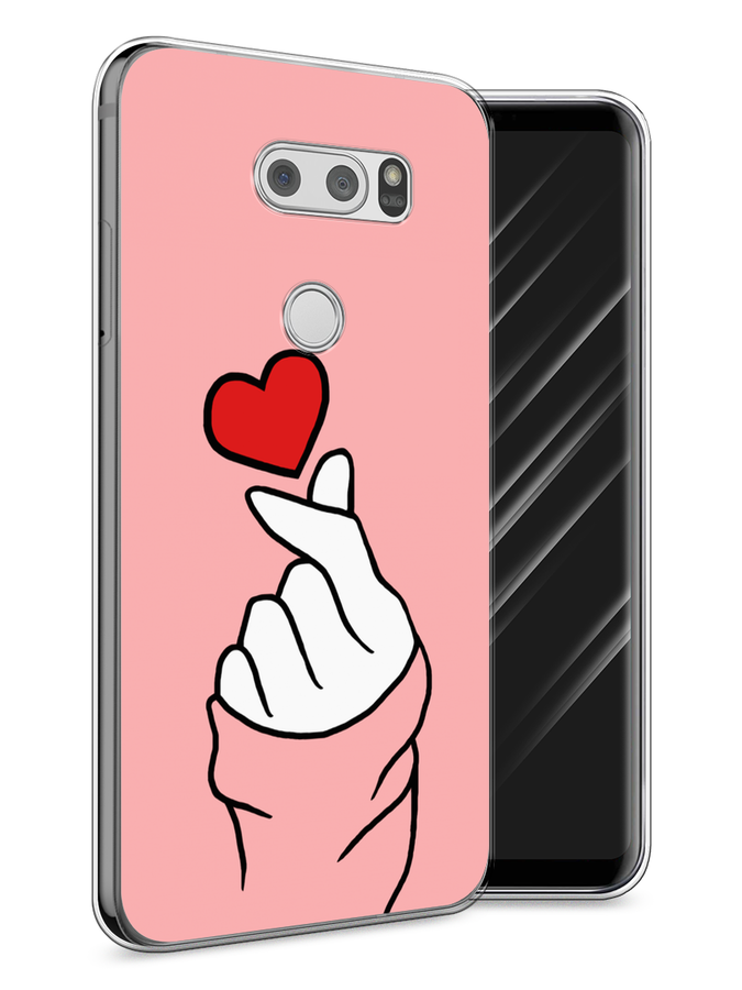 

Чехол Awog на LG V30 "Милое сердечко", Белый;красный;черный, 83050-7