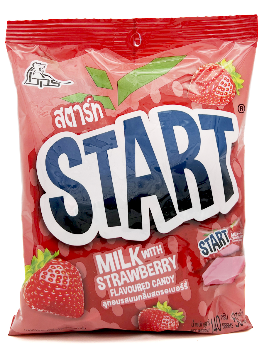 Конфета жевательная Boonprasert Start Milk With Strawberry, 140 г