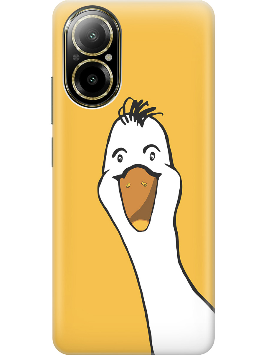 

Силиконовый чехол на Realme C67 с рисунком "Забавный гусь", Белый;желтый, 20012142