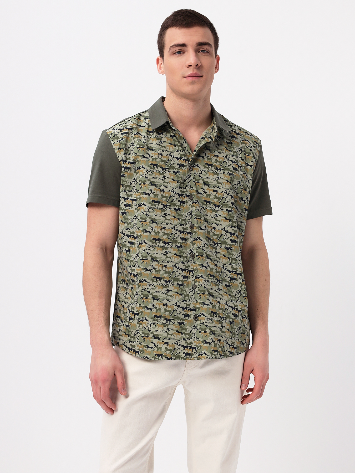 

Рубашка мужская Greg 00-00006651 хаки 52 RU, 00-00006651