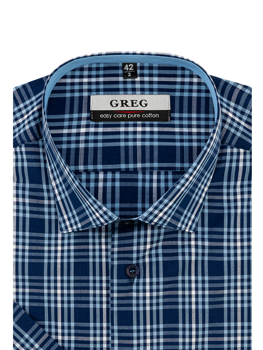 

Рубашка мужская Greg 00-00000726 синяя 41, Синий, 00-00000726