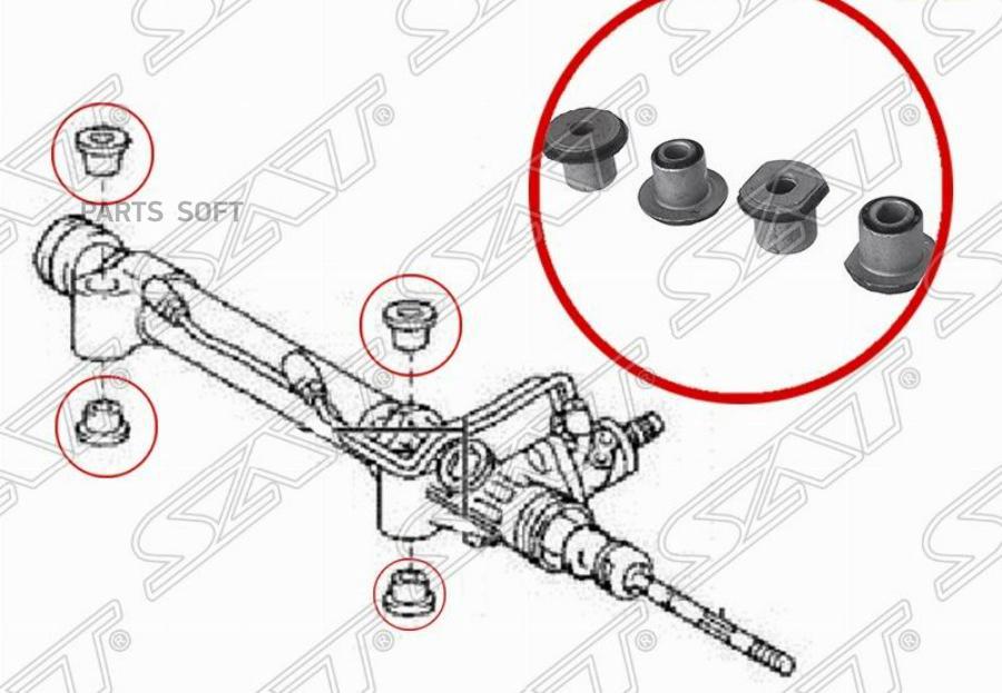 

Сайлентблок рулевой рейки комплект TOYOTA LAND CRUISER PRADO HILUX SURF4RUNNER 0209LEXUS G