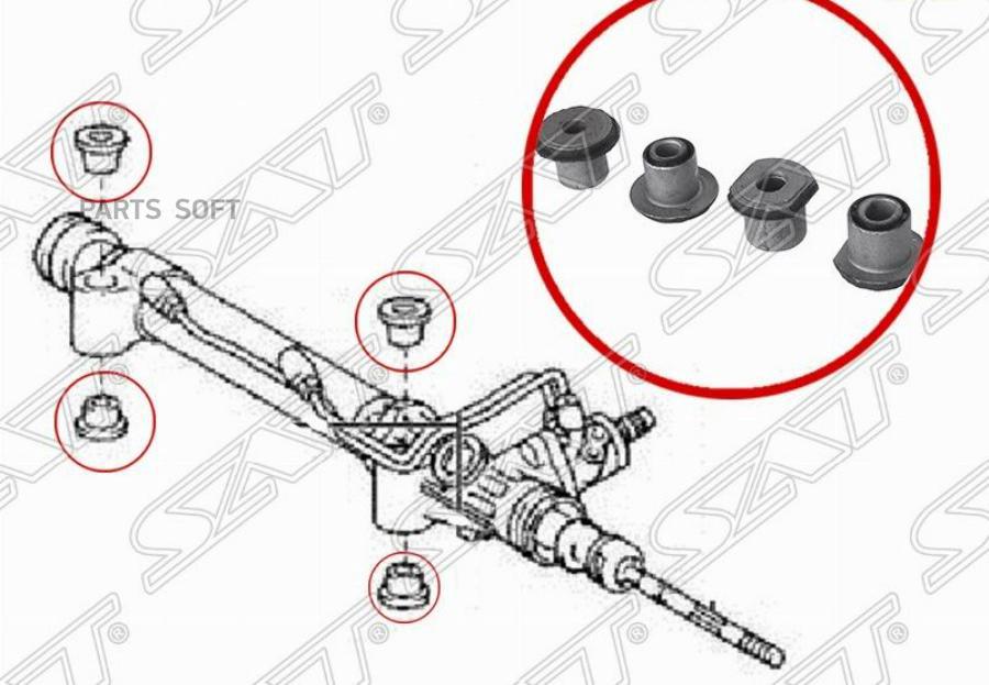 Сайлентблок рулевой рейки комплект TOYOTA LAND CRUISER PRADO HILUX SURF4RUNNER 0209LEXUS G