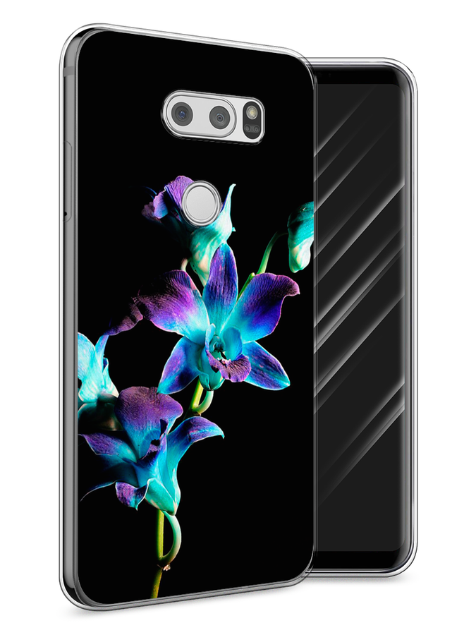 

Чехол Awog на LG V30 "Синий цветок на черном", Черный;голубой;синий, 83050-8
