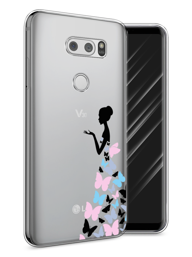 

Чехол Awog на LG V30 "Платье из бабочек", Белый;розовый, 83050-1