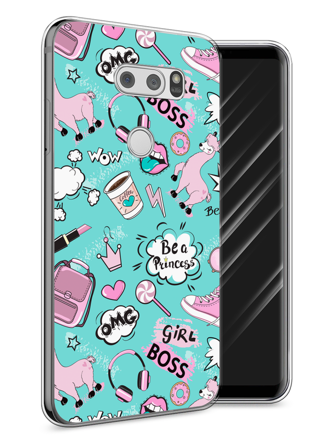 

Чехол Awog на LG V30 "Стильная лама", Голубой;белый;розовый, 83050-1