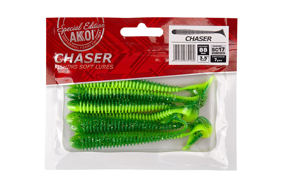 

Силикон Akkoi Chaser 3.5" 88 мм. SC 17, Зеленый, 00-00023566