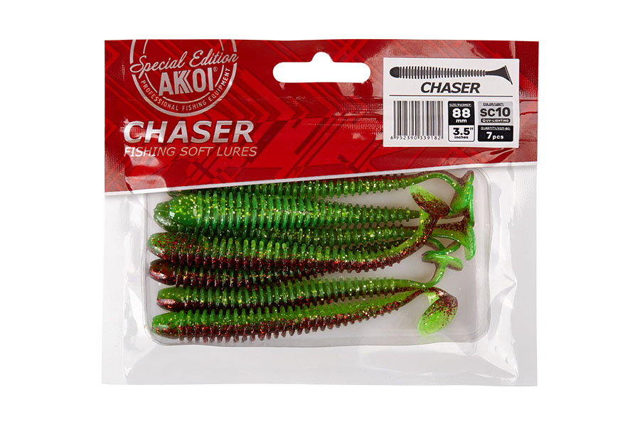 

Силикон Akkoi Chaser 3.5" 88 мм. SC 10, Зеленый, 00-00023559