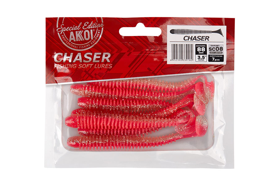 

Силикон Akkoi Chaser 3.5" 88 мм. SC 08, Розовый, 00-00023557